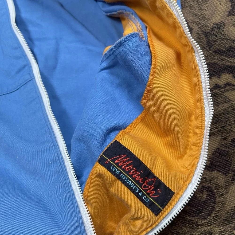 Vtg 80s Levis Jacket Small 1984 Olympic Games Staff Uniform Yellow Blue 105344